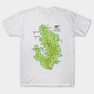 Peak District Map T-Shirt